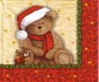 Плюшевый мишка платок и шапку Санта Клаус